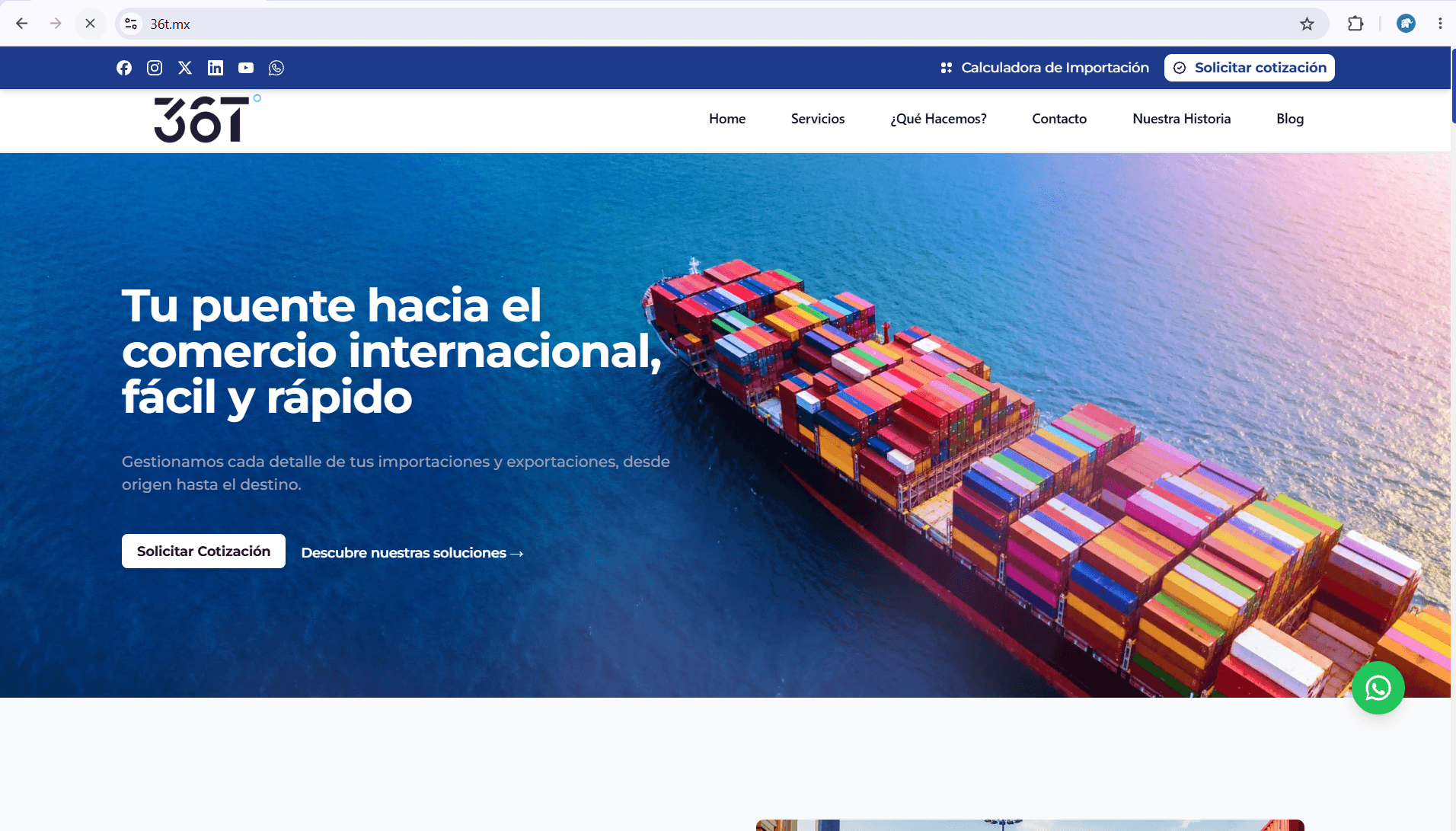 36T — sitio web corporativo para agencia aduanal
